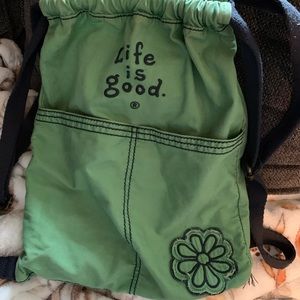 Life is Good drawstring bag